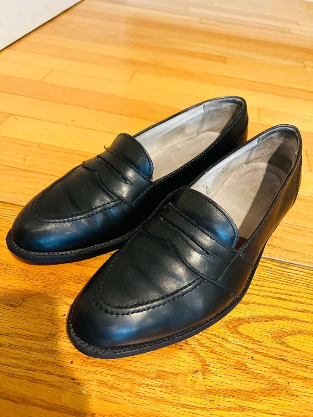 Alden Model 681 Full Strap Loafers in Black Calfskin Men Size US 9.5 D